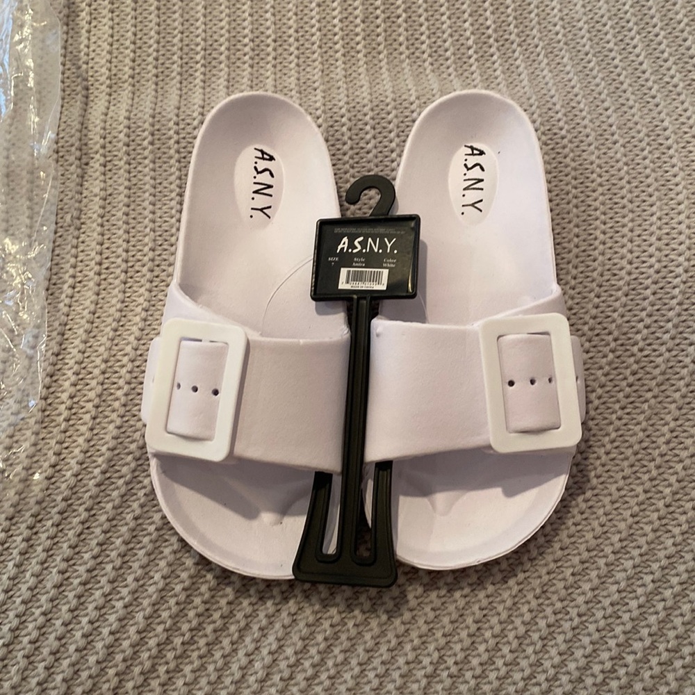 White sandals